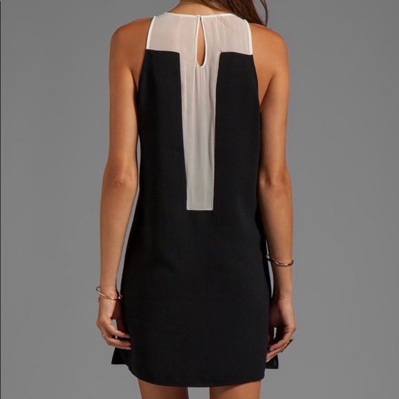 Parker New Silk Pipsy Sheer Black and White Shift Dress Size Medium - Picture 3 of 12